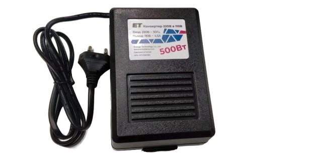 Конвертер Трансформатор с 220 вольт на  110 вольт Energy Technology 3P500 500 ватт