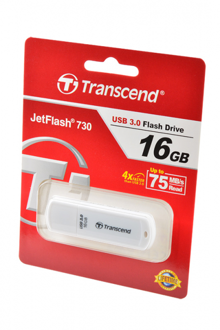 USB Flash Transcend TS16GJF730 USB 3.0 16GB JetFlash 730  белый BL1