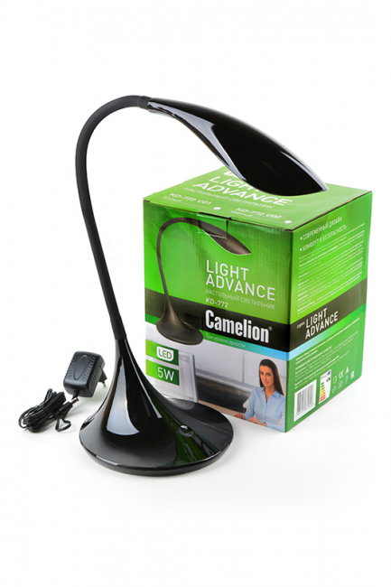 Светильник Camelion KD-772  C02 6000К, 5Вт, сенсорное выключение, черный