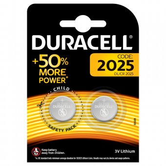Батарейка DURACELL CR2025 BL2, 2 шт в упаковке.