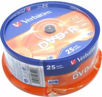 Диск Verbatim DVD-R CB/25 4.7GB 43522