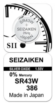 Батарейка SEIZAIKEN 386 (SR43W) Silver Oxide 1.55V