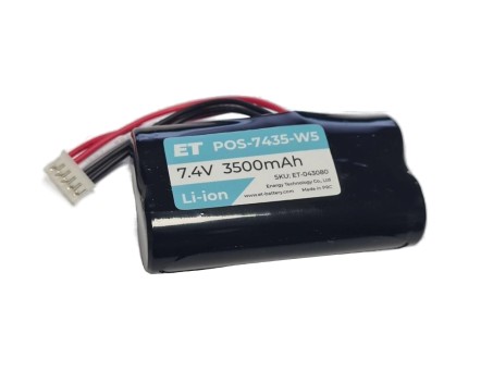 Аккумулятор Energy Technology ET POS-7435-W5 7.4В 3500мАч для ККТ 5-и контактным разъёмом Аккумулятор Energy Technology ET POS-7435-W5 7.4В 3500мАч для ККТ 5-и контактным разъёмом