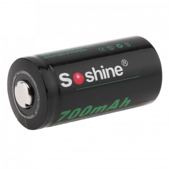 Аккумулятор  Li-Ion Soshine CR123 16340 - 3,7 V - 700 mAh перезаряжаемый (Без защиты)