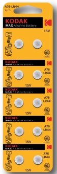 Батарейка Kodak G13/LR1154/LR44/357A/A76 BL10 Alkaline 1.5V