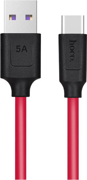 Кабель HOCO X11 USB (m)-Type-C (m) 1.2м 5.0A силикон черно красный 