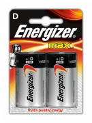 Батарейка Energizer MAX LR20 BL2, упаковка 2 шт.