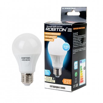 Лампа светодиодная ROBITON LED8 A60-8W-2700K-E27 BL1