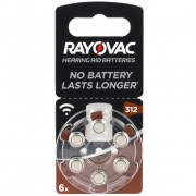 Батарейка RAYOVAC 312 BL6, 6 шт. в упаковке