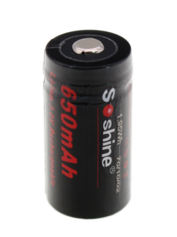 Аккумулятор  Li-Ion Soshine RCR 123 16340 - 3.0 V - 650 mAh(700) перезаряжаемый (Без защиты) 