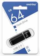 Флеш-накопитель Smartbuy Quartz 64GB USB2.0 пластик черный