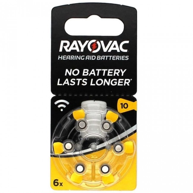 Батарейка RAYOVAC 10 BL6, 6 шт. в упаковке
