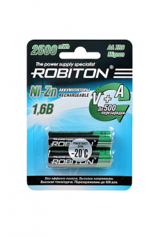 Аккумулятор ROBITON 2500NZAA-2 Ni-Zn AA 2500мВтч, 1500мАч BL2