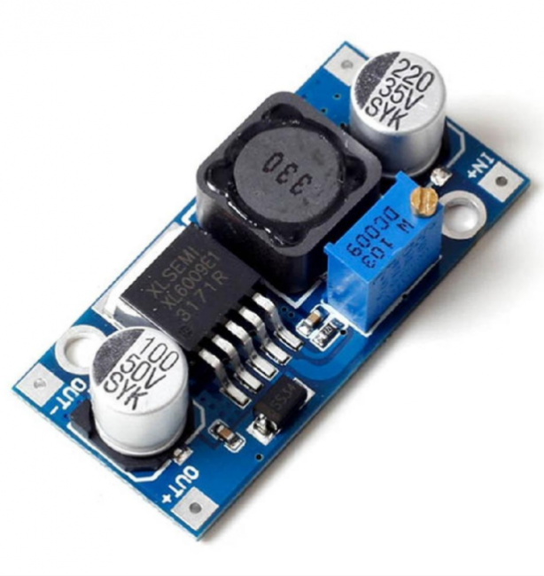 Повышающий напряжение модуль XL6009 DC-DC 5-32V; вых 6-45V 4A