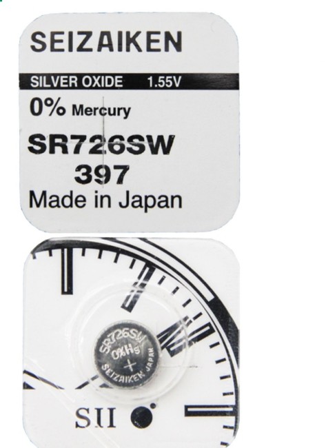 Батарейка SEIZAIKEN 397 (SR726SW) Silver Oxide 1.55V Батарейка SEIZAIKEN 397 (SR726SW) Silver Oxide 1.55V