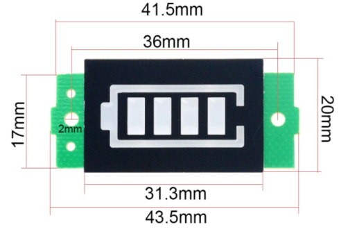 DL18S-green  индикатор ёмкости литиевой батареи (S-1101)
