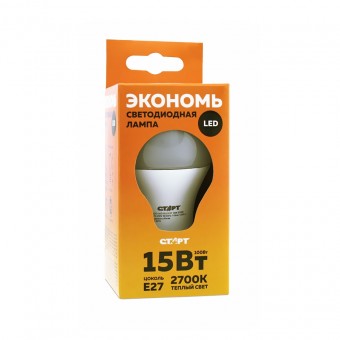 Лампа светодиодная СТАРТ ECO LEDGLSE27 15W 30 15Вт Е27 2700K BL1