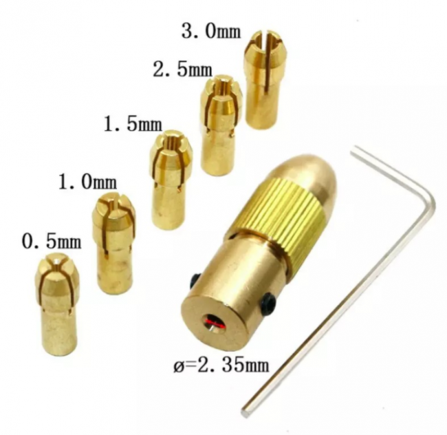 Патрон цанговый  с набором цанг  0.5-3.0mm  MC235
