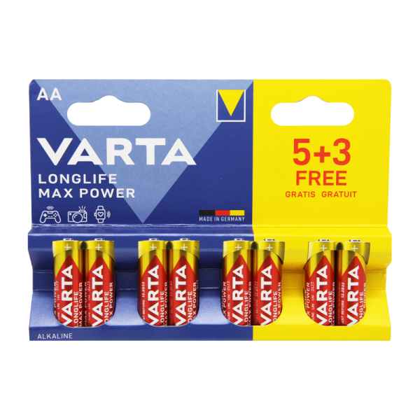 Батарейка VARTA LONGLIFE MAX POWER 4706 LR6 AA MN1500 BL8