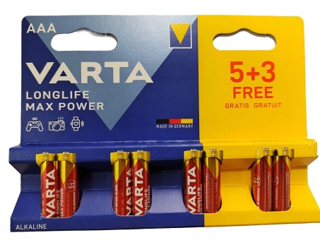 Батарейка VARTA LONGLIFE MAX POWER 4703 LR03 AAA MN2400 BL8