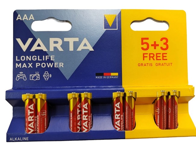 Батарейка VARTA LONGLIFE MAX POWER 4703 LR03 AAA MN2400 BL8