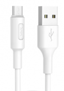 Кабель HOCO X25 USB (m)-microUSB (m) 1.0м 2.0A силикон белый