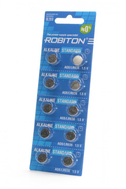 Батарейка ROBITON STANDARD R-AG9-0-BL10 AG9 (0% Hg)  BL10