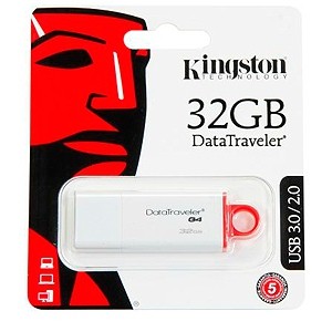 KINGSTON USB 3.1/3.0/2.0  32GB  DataTraveler G4  белый c красным BL1