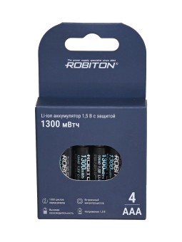 Аккумулятор ROBITON 10440-736/box (AAA) 1300мВтч, 736мАч 1,5В с защитой BL4