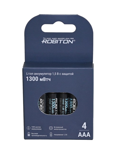 Аккумулятор ROBITON 10440-736/box (AAA) 1300мВтч, 736мАч 1,5В с защитой BL4