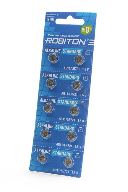 Батарейка ROBITON STANDARD R-AG11-0-BL10 AG11 (0% Hg) BL10
