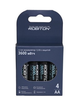 Аккумулятор ROBITON 14500-2200/box (AA) 3600мВтч, 2200мАч 1,5В с защитой BL4