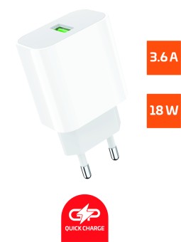 Сетевое З/У GoPower GPQC07 1USB 18W QC3.0 белый Сетевое З/У GoPower GPQC07 1USB 18W QC3.0 белый