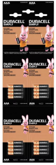 Батарейка DURACELL SIMPLY LR03 отрывной 4*4 BL16, 16 шт. в упаковке