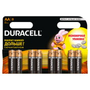 Батарейка DURACELL LR6 AA MN1500 BL8, 8 шт. в упаковке.