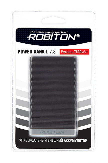 Внешний аккумулятор ROBITON POWER BANK Li7.8-K 7800мАч черный BL1
