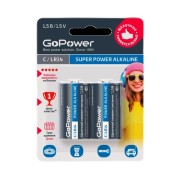 Батарейка GoPower 343 LR14 C BL2 Alkaline 1.5V