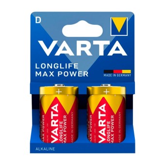 Батарейка VARTA LONGLIFE MAX POWER LR20 4720 D BL2, упаковка 2 шт.