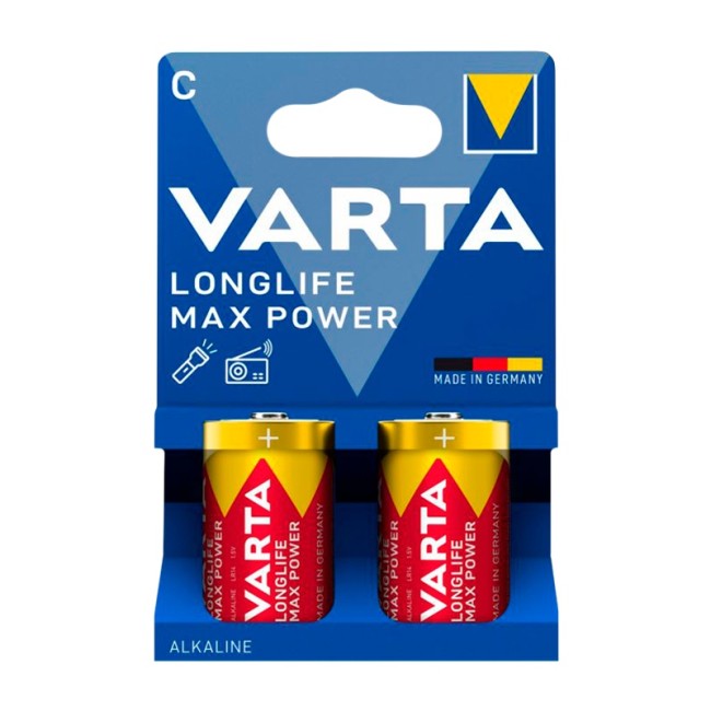 Батарейка Varta LONGLIFE MAX POWER LR14 C BL2 Alkaline 1.5V