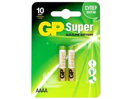 Батарейка GP Alkaline 4761 AAAA LR61 25A BL2, упаковка 2 шт.