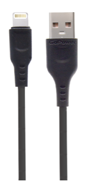 Кабель GoPower GP01L USB (m)-Lightning (m) 1.0м 2.4A ПВХ черный