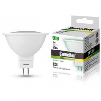 Лампа светодиодная Camelion LED5-MR16/830/GU5.3 5Вт 3000K BL1