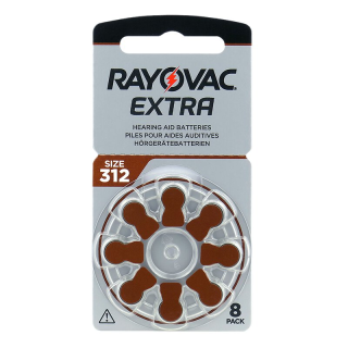 Батарейка Rayovac Extra ZA312 BL8 Zinc Air 1.45V, 8 шт в упаковке. для слуховых аппаратов