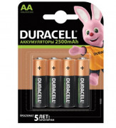 Аккумулятор DURACELL AA HR6 2500mAh уже заряжены BL4, упаковка 4 шт.