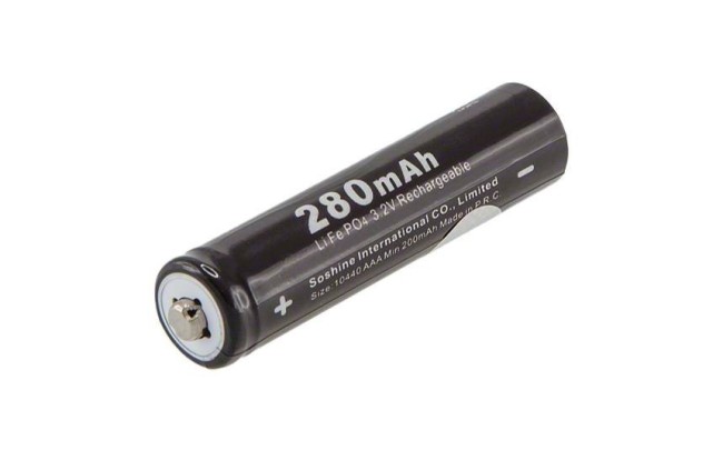 Аккумулятор LiFePO4  Soshine 10440 /AAA - 3,2 V - 280 mAh  перезаряжаемый
