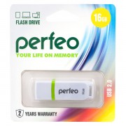 USB Flash PERFEO PF-C11W016 USB 16GB белый BL1