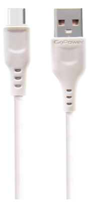 Кабель GoPower GP01T USB (m)-Type-C (m) 1.0м 2.4A ПВХ белый