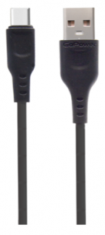Кабель GoPower GP01T USB (m)-Type-C (m) 1.0м 2.4A ПВХ черный