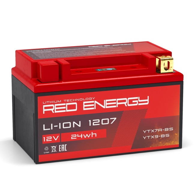Мото аккумулятор RED ENERGY(DS) Li-ion 1207(12-07)