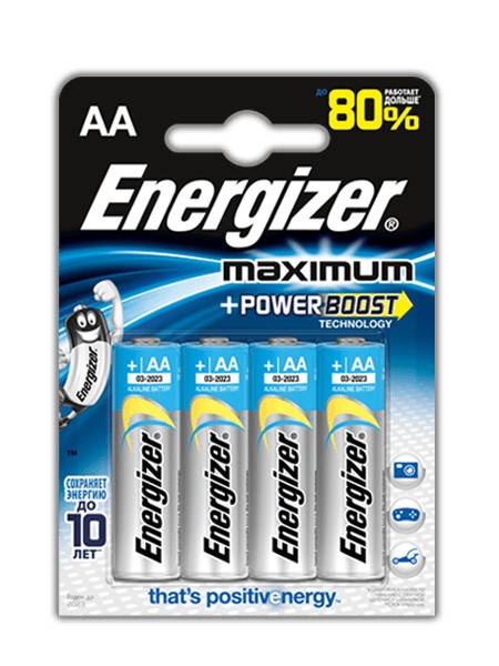 Батарейка Energizer Maximum+Power Boost LR6 BL4